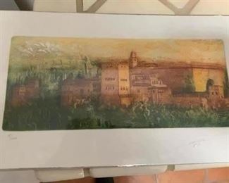 Item # 29  $50   Color etching 15/100   2018 pencil signed by unidentified artist, 8" x 14" unsigned