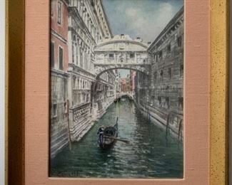 Item # 24   $95   Vettore Zanetti Zilla (Italian 1864-1946)  Untitled watercolor  13 1/2" x 11" framed