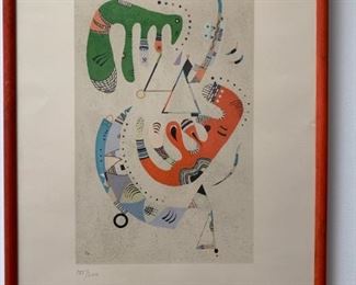 Item #18   $595   Wassily Kandinsky (Russia 1866-1944) 1940 lithograph 'Green and Red', 285/300, 20 3/4" x 15" framed