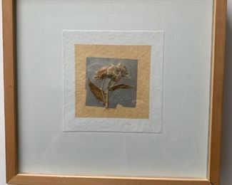 Item # 15    $50    Allen Harrill (American 1947-2017)  'Flower Panel' mixed media, 1992, 13" x 13" framed