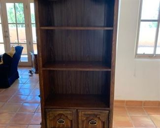 Item # 119   $150   Shelf unit with bottom cupboards, 83" H, 32" W, 13" D