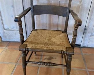 Item #120    $100    Nice antique armchair with rush seat