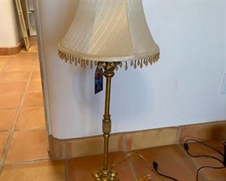 Item #177   $45   Table lamp with beaded shade, NWT, 40"