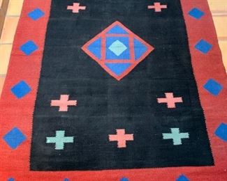 Item #259   $100    Woven cotton rug, 102" x 66"