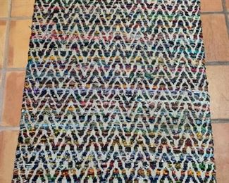 Item #255  $25   Cotton rug, 62" x 37"