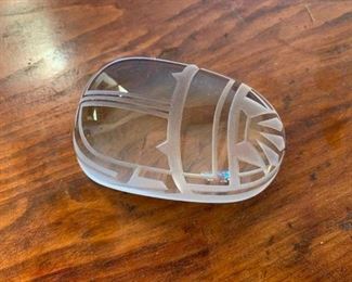 Item #214    $100  Tiffany glass scarab paperweight 