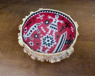 Item #250   $50   Huichol small gourd bowl, 5 1/2'' D