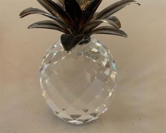 Item #111      $50    Swarovski  pineapple, retired 1986, 4 1/2'' 