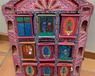 Item #61    $100   Painted syrofoam and  wood folk art piece, 29'' x 19'' 