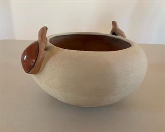 Item #148    $35  B. Gutierrez Nambe turtle  bowl (as is, hairline cracks), 8 1/2'' D 