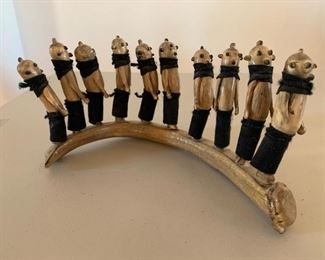 Item #131   $450   Zuni carved Yei antler carving, 12" long