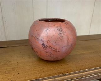 Item #205   $60    Mary Witkop (Taos)  horse hair pot  1983, 4 1/2'' D
