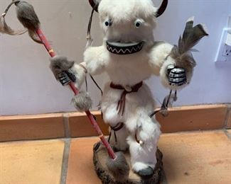 Item #207   $125    Buffalo dancer kachina doll signed D.Y. 1990, 21'' H