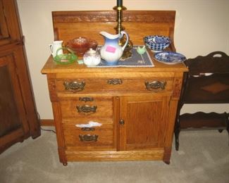 ANTIQUE DRY SINK, ANTIQUE MAGAZINE RACK