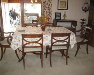 DINING TABLE, A6 CHAIRDS, LEAF