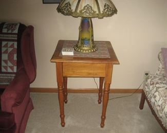 ANTIQUE HIDDEN DRAWER SIDE TABLE