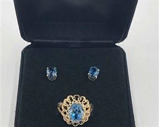 10K Clyde Duneier Earrings Ring Set 