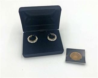 12K Pearl Earrings 