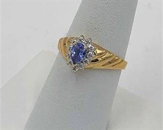 14K Halo Ring 