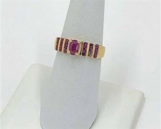 14K Rose Tourmaline Ring
