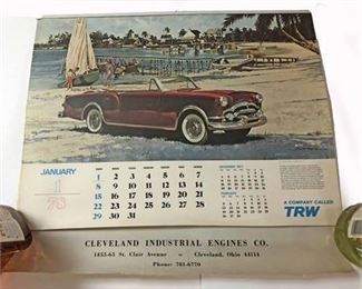1978 James Deneed Mid Century ArtAutomobile Advertising Calendar. 