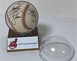 1997 Autographed Cleveland Indians Team Baseball