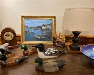 decoys, paintings & clocks etc.