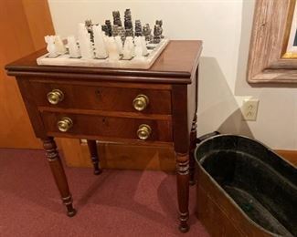 small 2 drawer sheraton game table