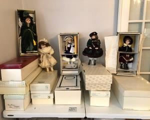 Dolls in the original boxes.