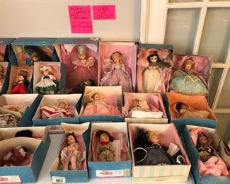Lots of Madame Alexander dolls.