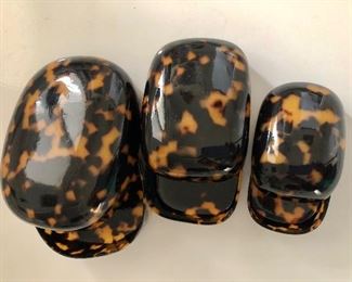 $50 Trio of faux tortoise design nested boxes.  Largest:  4" L, 3" W, 1.25" H.