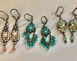 $30 ea Michal Negrin earrings.  Middle earrings: SOLD  2"L 
