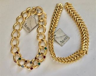 $25 ea Aloria gold tone necklaces.  Right necklace: SOLD  16"L 