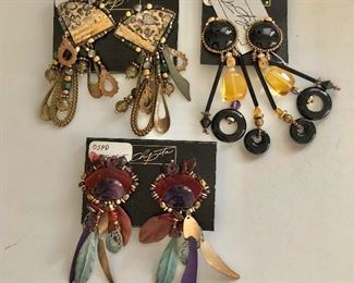 $30 ea Chipita signed clip earrings.  Top right earrings: 3"L  top left SOLD 