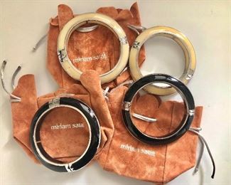 $20 ea Miriam Salat signed bangle bracelets in pouch (3 pouches available).  2.6"diam each