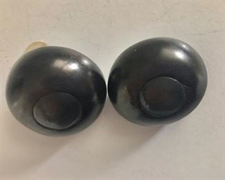$45 Gerda Lynggaard black circle earrings with tag.  1.3"diam