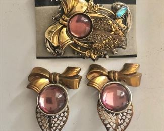 $15 ea Aloria pin and earrings.  Top pin: 2"L and 2.5"W 