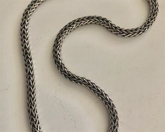 $150 Sterling Silver rope chain necklace.  Size: 20"L 