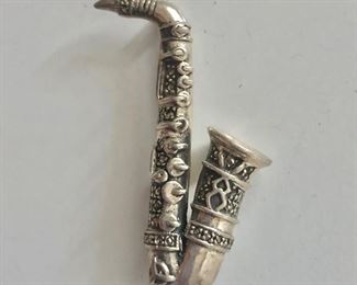 $25 Judith Jack signed sterling silver saxophone pin.  Size: 2"L and 1.75"W 