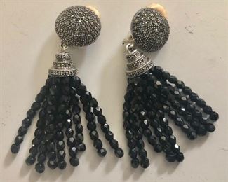 $30 Judith Jack sterling silver and marcasite clip earrings 