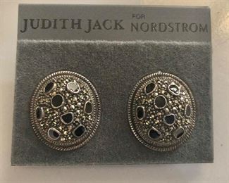 $20 Judith Jack pierced earrings.  1"L and 0.7"W 