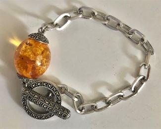 $45 Judith Jack sterling toggle clasp bracelet.  8.5"L 