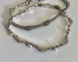 $30 ea Judith Jack marcasite AVAILABLE , and pearl SOLD  bracelets.  Top: 7.5"L.  Bottom: 8"L