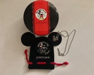 $75 Judith Jack Mickey Mouse sterling neckace (box and Mickey Mouse pouch included).  Chain: 18"L and pendant: 0.6"Lx0.75"W 