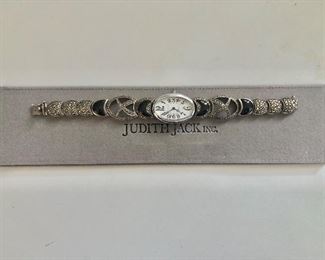 $35 Judith Jack #1  sterling silver watch needs battery.  7.5"L 