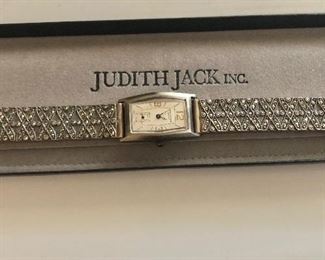 $35 Judith Jack #2 Sterling silver watch needs battery.  7"L and bracelet: 0.6"W 