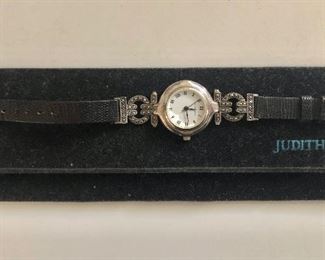 $25 Judith Jack #3  watch lizard band needs battery.  7"L and watch: 1"diam 