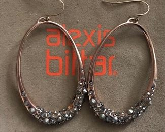 $30 Alexis Bittar round hoop crystal earrings.  2.5"L x 1.25"W 