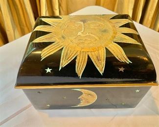  $120 -  Sun moon stars box 7.5" H, 10.5" W, 7.5" D. 