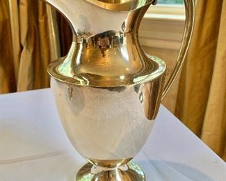 $750 Signed sterling silver pitcher.  10.75" H, 7.5" W.  864 grams 